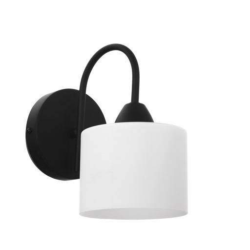 [034065 | 81890BK.1W.WT.] Aplique Pared 1L E27 Negro (128X202X222Mm)