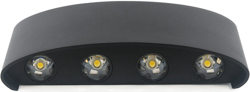 [034154 | B2327 NEGRO] Aplique Pared Led Bid. Ext. Alum. Negro 8w 3k (85-265)v (220x90x50)mm 800lm IP54