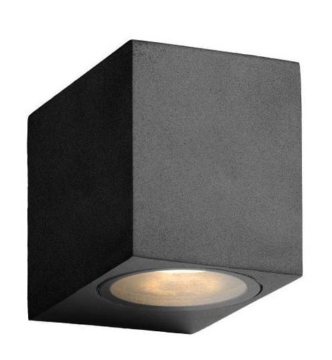 [034182 | KZ-WDK-B2180] Aplique Pared Rectangular Alum.1L Gu10 Negro (68X81X92Mm)