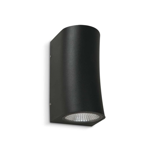 [034224 | B2283S-BK] Aplique Pared 2L Gu10 Bid. Ext. Cil. Negro (80X80X150Mm) Ip54