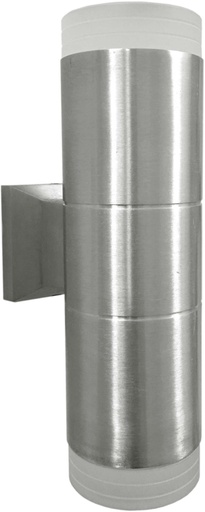 [034240 | 2200/2 nickel] Aplique Ext. Bid. 2L Gu10 Nickel C/Acrilico Ip54