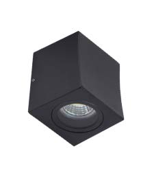 [034263 | B2282S-1BK] Aplique Pared 1L Gu10 Bid. Ext. Cuad. Negro (90X70X70Mm) Ip54