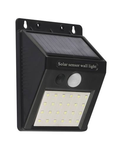 [035007 | SL1801bk] Aplique Pared Solar Led Negro 0.6W 6K Ip65