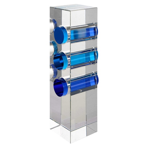 [150350 | R18010] Figura De Cristal Con Detalles Azules