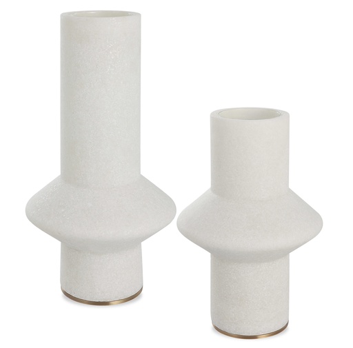 [150477 | R18044] Set2 Floreros Modernos Tipo Piedra Blancos