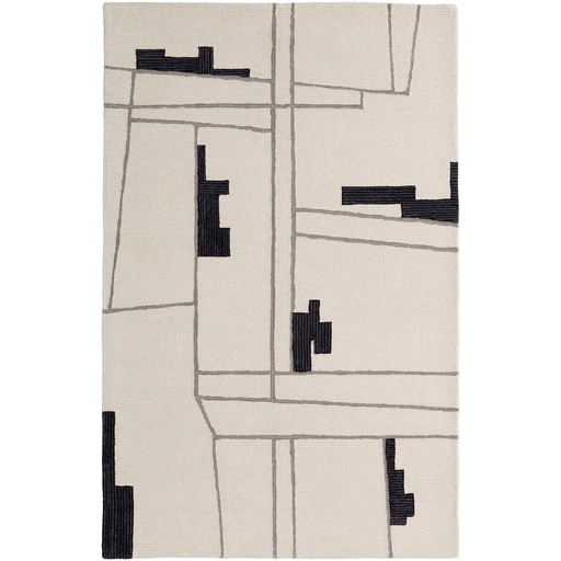 [155046 | 95145] Alfombra (2.44X3.05)M Color Ivory/ Negro Maguire