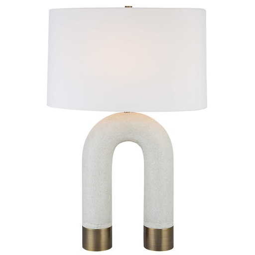 [159027 | R30106] Lamp.Mesa Tipo Marmol Blanca En Forma De U 
