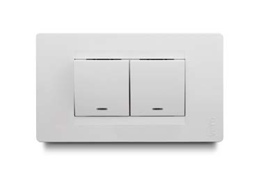 [174157 | PRE29085] Interruptor Doble Balancín Ancho Blanco Premium