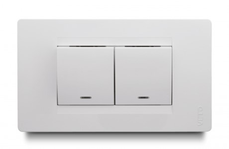 [174159 | PRE29146] Conmutador Doble Premium Balancin Ancho Blanco