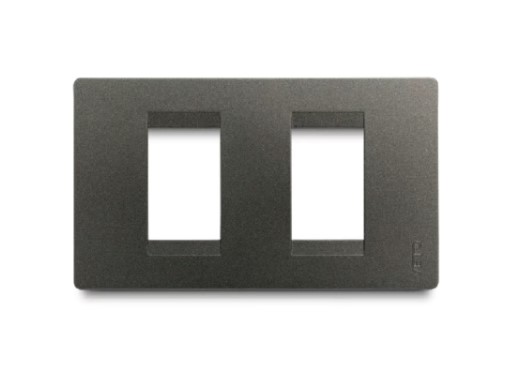 [174250 | PRE30418] Placa 2 Huecos+Bastidor Negro Premium