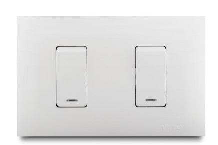 [176004 | VIV13046] Conmutador Doble C/Luz Blanco Veto Vive