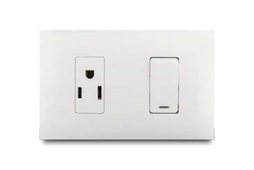 [176009 | VIV13121] Toma Mixto Toma+Inter C/Luz Blanco Veto Vive