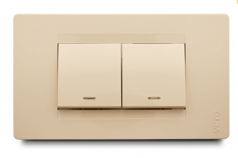 [176306 | VIV14562] Interruptor Doble Balancin Ancho Marfil Veto Vive