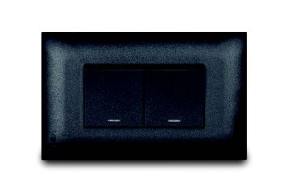 [176354 | VIV19413] Conmutador Doble C/Luz Balancin Ancho Negro Veto Vive