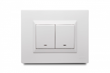 [176501 | PLU60736] Interruptor Doble Preensamblado Bl Veto Plura