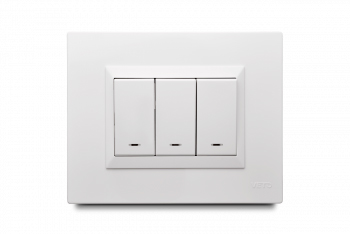 [176502 | PLU60743] Interruptor Triple Preensamblado Bl Veto Plura