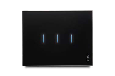 [176534 | PLU62075] Interruptor Inteligente Triple Wifi Plura Smart Negro