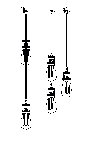 [180022 | 8080-5R] Lamp. Colg. Boquilla 5E27 Br