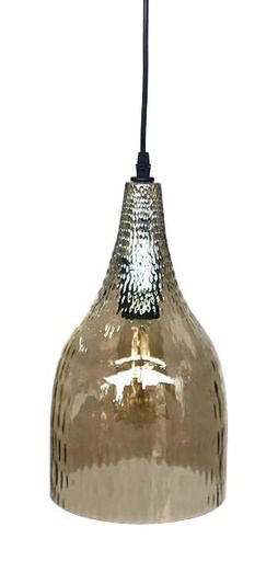 [180038 | 1650-1Small] Lamp. Colg. Vidrio 1E27 D19 Cognac