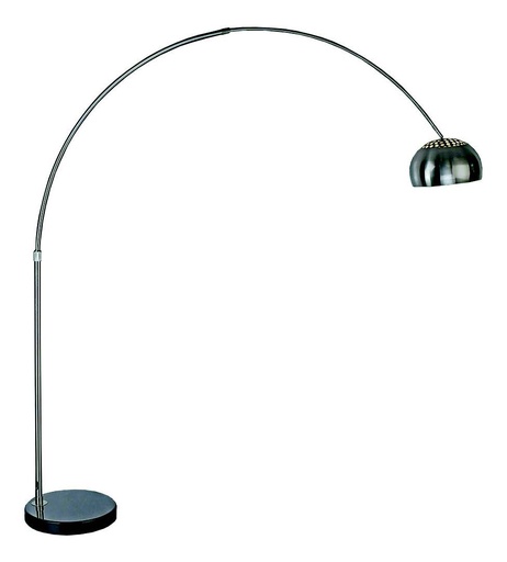 [180071 | VF6311-280] Lamp. Pie 1L E27 Satin Alt/Ajust. 2000Mm Pantalla 260Mm B/Marmol Negro (D380Mm)