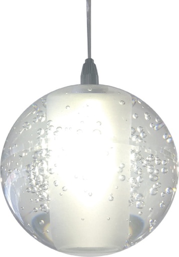[180080 | 8008-1G9] Lamp. Colg. 1L G9 Bola De Cristal (D100Mm)