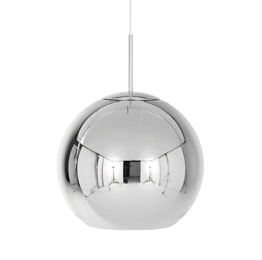 [180114 | 8021-200-CH] Lamp. Colg. 1L E27 Vidrio Cromo (D200)Mm