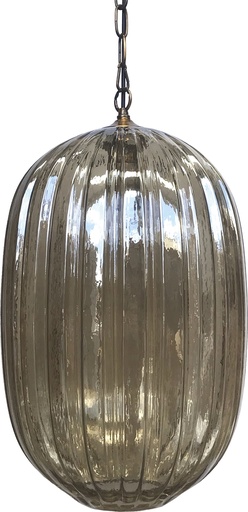 [180157 | J2041-1L cogñac] Lamp. Colg. 1L E27 Vidrio Ovalada Cognac (330X540mm)