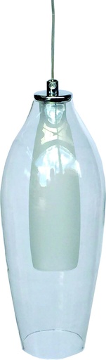 [180165 | 9029-1C] Lamp. Colg. 1G9 Vidrio Claro 27X11Cm
