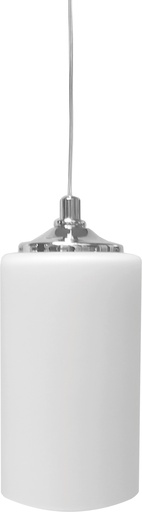 [180204 | K101-opal] Lamp. Colg. 1L E14 Rectang. Satin+Vidrio Opal H150mm