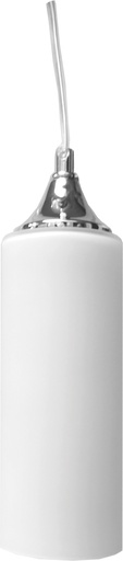 [180205 | K102-opal] Lamp. Colg. 1L E27 Rectang. Alarg. Satin+Vidrio Opal (D90xH240)mm