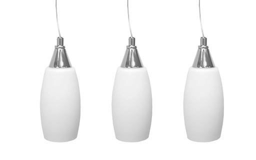 [180221 | K104-3L-opal] Lamp. Colg. 3L E14 D10Cm Base 56X6Cm Satinado+ Vidrio Opal