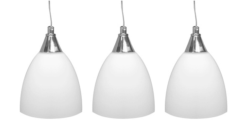 [180223 | K107-3L-opal] Lamp. Colg. 3L E14 D10Cm Base 56X6Cm Satinado+ Vidrio Opal