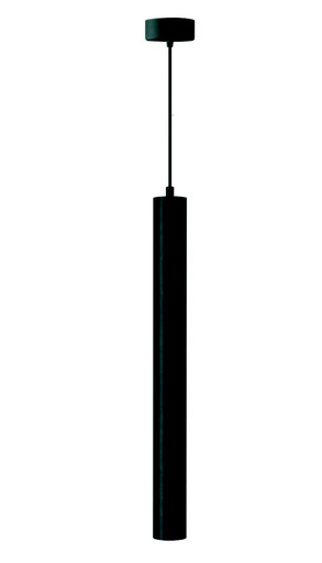 [181056 | 55x600 GU10 negro/plata] Lamp. Colg. 1L GU10 Tubular Alum. Negro+Plata (D55xH600)mm