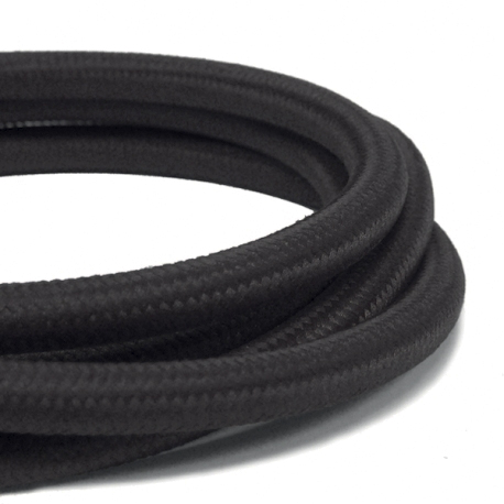 [181108 | L5-fabric cable] Cable Tela P/Extension Lamp. Negro 2x0.75mm