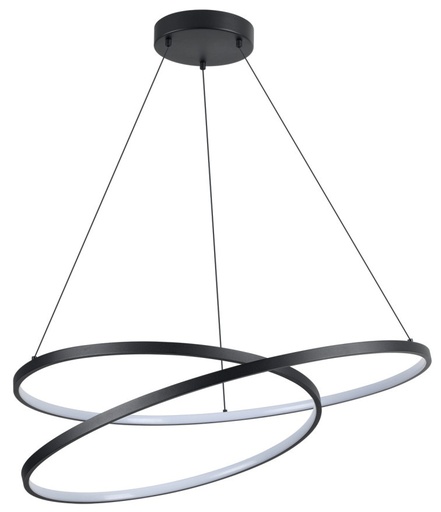 [181131 | P19014-60W] Lamp. Colg. Led Int Mod. Espiral 50w 3k Negro (800)mm