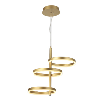 [181152 | P20001-3-38W] Lamp. Colg. Led 3L Anillos Dorado 30W 3K (540X1200Mm)