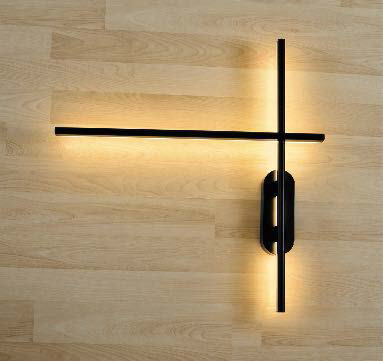 [181169 | W18600-20W B6] Aplique Pared Led 20W 3K Negro Alum+Acrylic (480x550)Mm