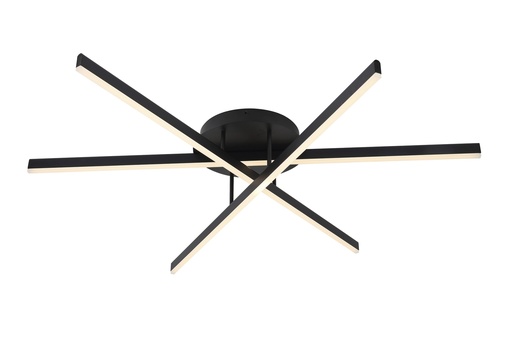 [181181 | C18600-48W] Lamp. Techo Led 3L Ab Asterisco 48w 3k Negro (1020x170)mm