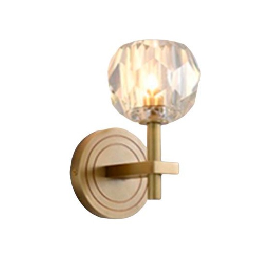 [181558 | 9945-B1] Aplique Pared 1Xg9 Dorado Metal+Glear Glass (120x220)Mm