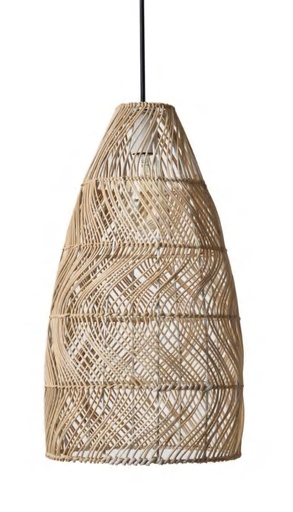 [181907 | DD-7089] Lamp. Colg. 1L E27 Rattan Natural (280X500Mm)
