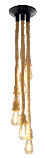 [182004 | R-6-1M-20mm] Lamp. Colg. 6L E27 Sogas Diferentes Medidas (D22Mm