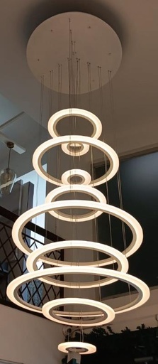 [182303 | PPB017/10C] Lamp. Colg. Led 10L 3K Anillos (226x3+403x3+582x2+761x2)mm