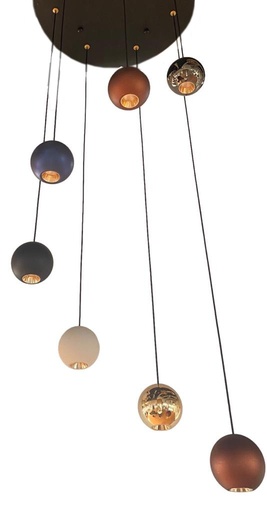 [182366 | MP-104-7] Lamp. Colg. Led 3K D40Cm Base/Neg Mix Colors 7L