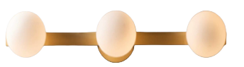 [182517 | KZMGMB1465-L3GOLD] Aplique Pared Recto+Esferas 3L G9 Dorado+Vidrio Opal (L560Mm)