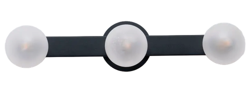 [182518 | KZMGMB1465-L3BLACK] Aplique Pared Recto+Esferas 3L G9 Negro+Vidrio Opal (L560Mm)