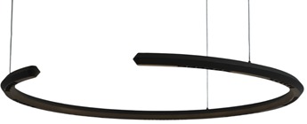 [182735 | P22306-30W BK] Lamp. Colg. Led Anillo T/C 30w 3k Negro D820X1500mm