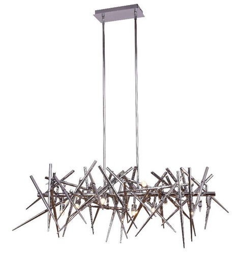 [191006 | NIC-9071P-12] Lamp. Colg. Puntas Metal Cr 112X22X39Cm 12Xg9
