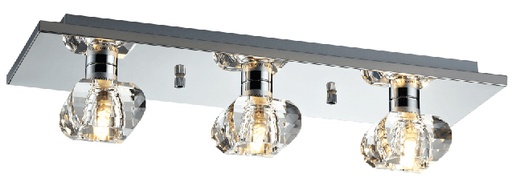 [191012 | NC3130C-3] Lamp. Techo Cristal 3L G9 Cubos 30X8Cm