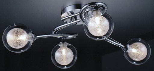 [191028 | NIC-1096C-4CR] Lamp. Techo Bolas Cristal 4Xg9 600Mm Cromo