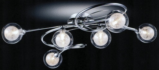 [191029 | NIC-1096C-6CR] Lamp. Techo Bolas Cristal 6Xg9 800Mm Cromo
